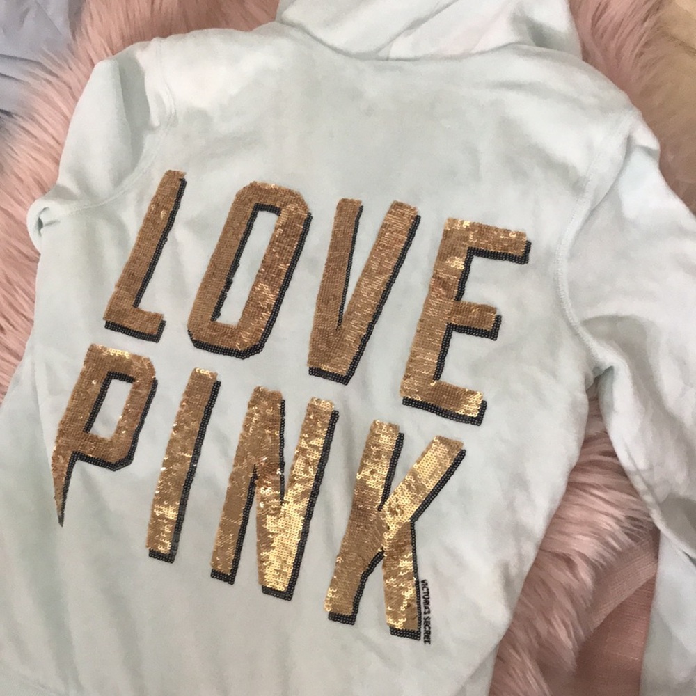 Vs pink light green faux fur  gold XS hood
